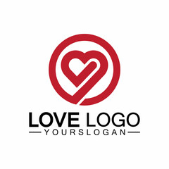 Love logo design,Heart shape logo design Vector