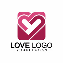 Love logo design,Heart shape logo design Vector