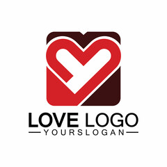 Love logo design,Heart shape logo design Vector