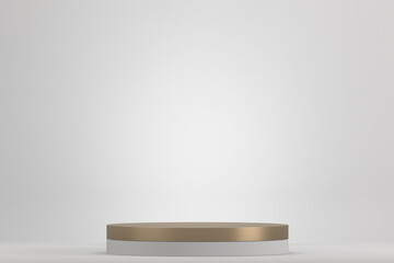 Roman podium  white for cosmetic product on background granite white. 3d rendering