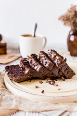 Chocolate cake with grated apples made on egg whites