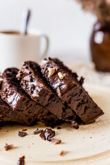 Chocolate cake with grated apples made on egg whites