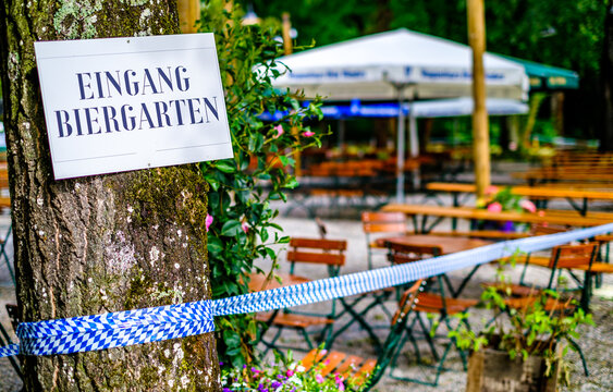 typical bavarian beergarden sign - translation: beergarden