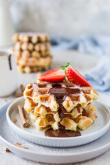 Churro waffles with sugar 