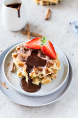 Churro waffles with sugar 