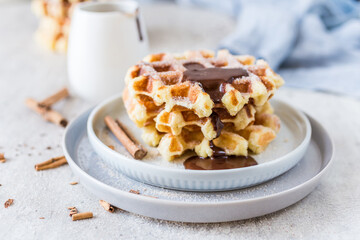 Churro waffles with sugar 