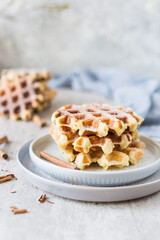 Churro waffles with sugar 