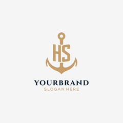 Letter HS with anchor logo design © Abdul