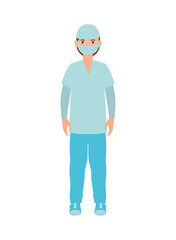 physician with medical mask