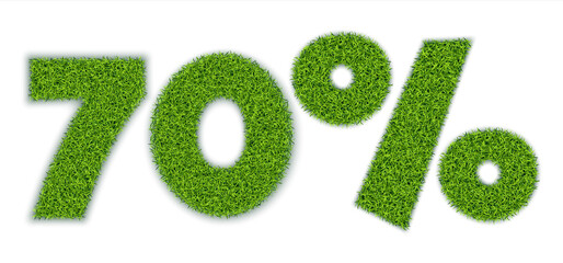 70 percent with grass texture realistic vector eps10