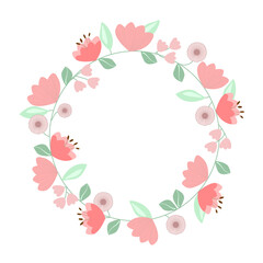 wreath of flowers and leaves