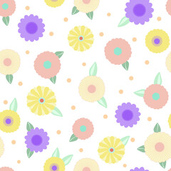 pattern with geometric flowers	
