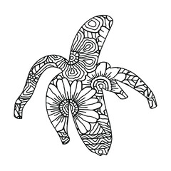 Mandala Banana Coloring Page For Kids