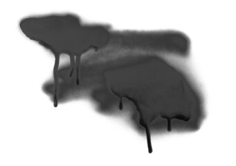 Black spray stain in shape bubble speech isolated on white 