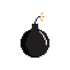  pixel bomb icon vector  pixel art for 8 bit game