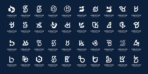 logo b best collection logo b design inspiration. mega bundle letter b abstract for business of company © ulhaq_std