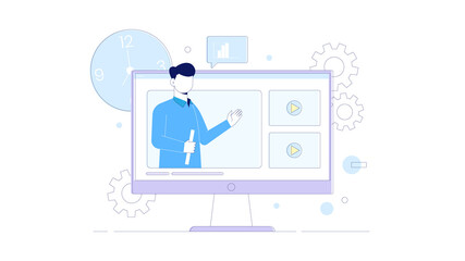 Flat illustration of online courses