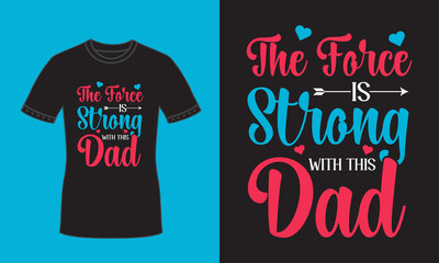 Fototapeta premium Red fathers day typography t shirt for greatest dad premium vector