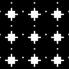 Cross shapes seamless pattern. Ethnic ornament. Folk background. Geometric wallpaper. Inca crosses image. Tribal motif. Ancient mosaic. Digital paper, web design, textile print, abstract. Vector art.