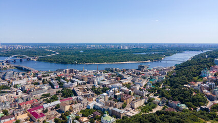 Fototapeta premium Views of Kyiv, Ukraine, from a drone