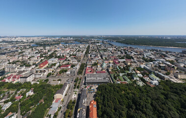 Panorama of Podil district, Kyiv, Ukraine