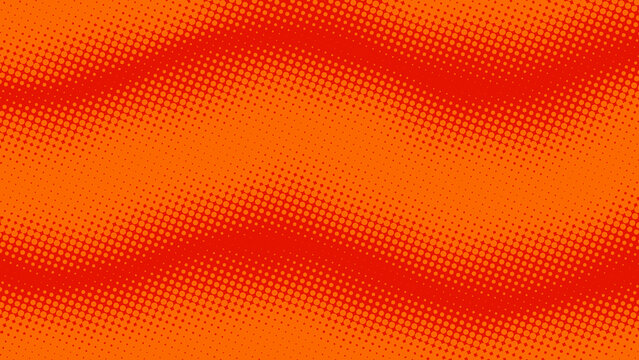 Fun orange and red pop art comics book background with dotted halftone design. Retro superhero backdrop, vector illustration eps10