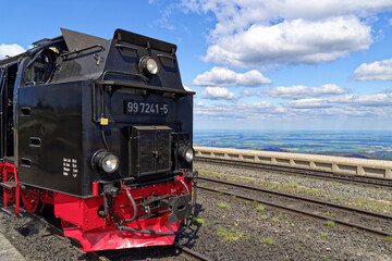 Steam locomotive of the Brocken Railway in Harz national park, Germany