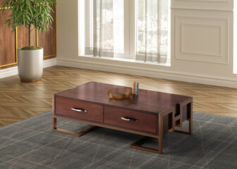 3D rendering modern interior coffee table . Decorated .