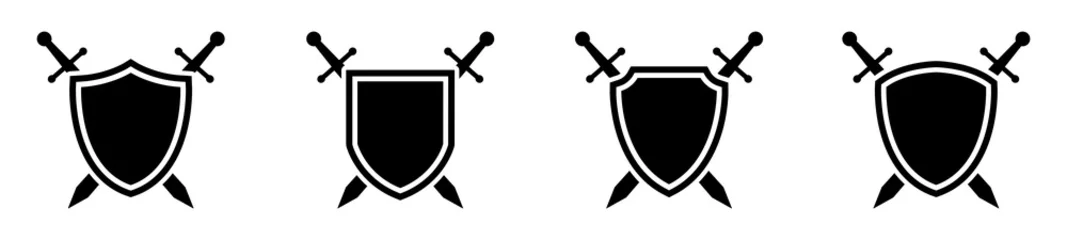 Fotobehang Shield and swords Icon, vector Illustration © Combotec