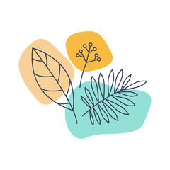 Vector illustration of cartoon floral pattern on white background.