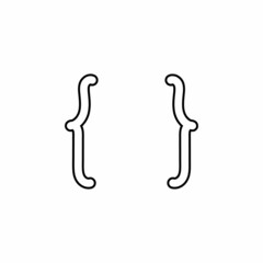 Hand drawn braces or curly brackets vector illustration