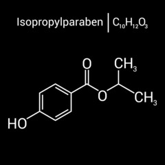 Fototapeta premium chemical structure of Isopropylparaben (C10H12O3)