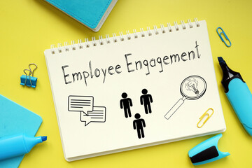 Employee engagement is shown using the text