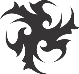 A beautiful illustration with tribal tattoo. Black color on white background.