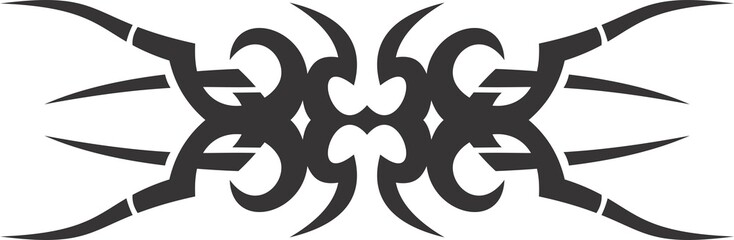 Obraz premium A beautiful illustration with tribal tattoo. Black color on white background.