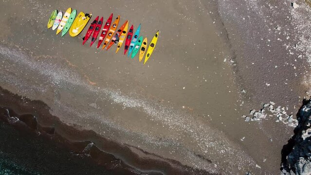 Aerial Drone Fly Over Beach Kargicak, Dalyan Turkey