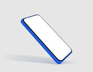 Vector 3d smartphone in a minimalist style. Modern smartphone mockup with blank screen.