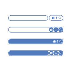 Obraz premium Search bar design element. Search bar for website and user interface, mobile apps. vector illustration. Search address and navigation bar icon. Collection of search form templates for websites