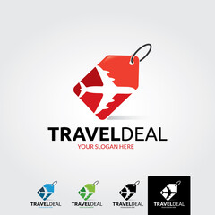 Travel deal logo template - vector