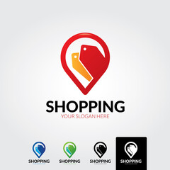 Shopping logo template - vector