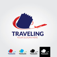 Traveling logo template - vector