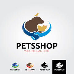 Pet shop logo template - vector