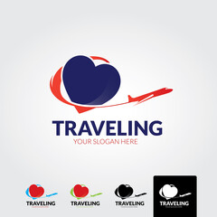 Traveling logo template - vector