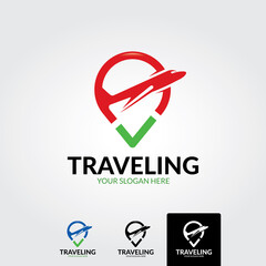 Travel logo template - vector
