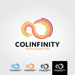 Color infinity logo template - vector