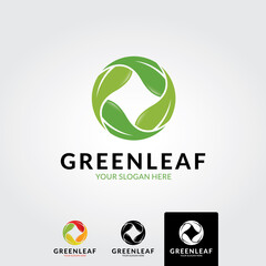 Green leaf logo template - vector