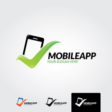 Mobile app logo template - vector