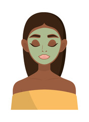 girl with skin care mask