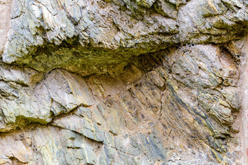 Detail of the rock on which the walls of the Spilberk fortress in Brno stand