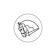 Line icon, representing horse head